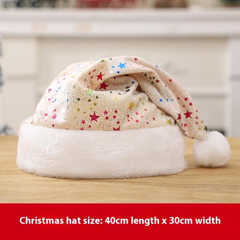 

Рождественская шапка красная супермягкая бронзовая разноцветные звезды взрослая шапка рождественская праздничная вечеринка наряд 1PC