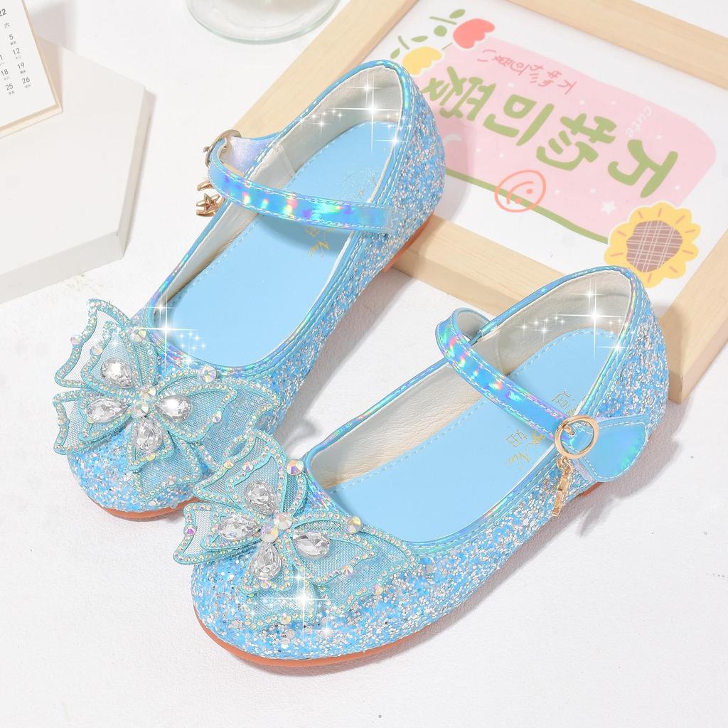 Girls' Crystal Princess Soft Sole Leather Shoes for Autumn 2026