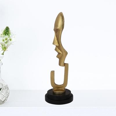 Gold Dazzle Aluminium Handmade Antique Sculpture Table Artifacts Showpiece Items for Home Decor Living Room