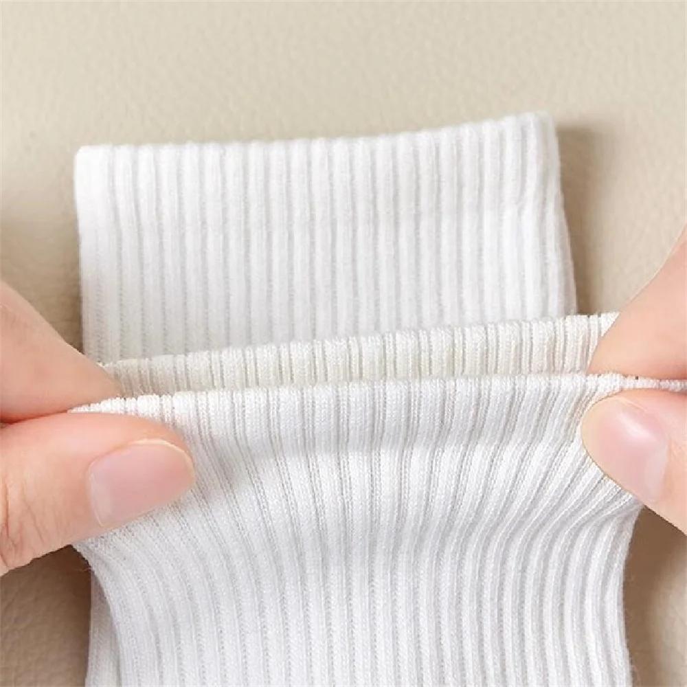 10 Paires Chaussettes Coton Bio Haute Qualité Blanc Noir Business Décontracté Printemps Hiver Chaussettes Femmes Tube Long/Court