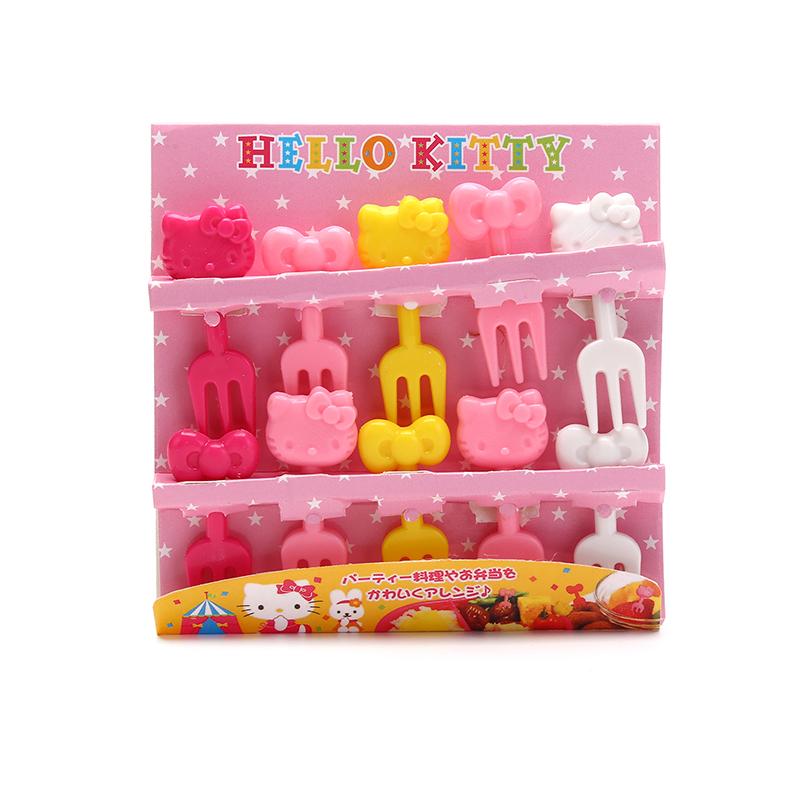 10Pcs/Set Cat Mini Animal Cartoon Food Picks Children Snack Fruit Fork