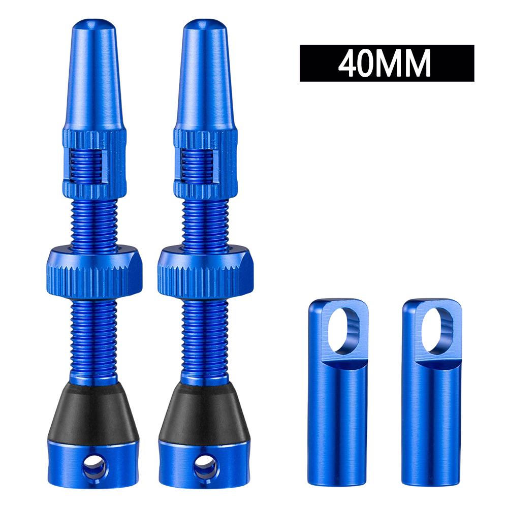 2/1Pair 40mm/44mm Aluminum Bicycle Rims Valve Core Remover Tool Bicycle Valve CNC Road Bike Tubeless Tire Valve with Caps