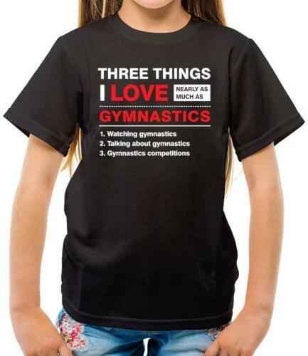Three Things I Love Nearly As Much As Gymnastics - Kids T-Shirt - Gymnast -Dance 100