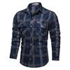 New Men's Spring and Autumn Long Sleeve Striped Shirt Military Uniform Outdoor Shirt Large Size