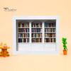 Unique Desk Accessory Anxiety Relief Mini Bookshelf Realistic Miniature Ornament with 300 Pcs Stress-relieving Book Display Wood Simulated for Lovers