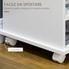 Kitchen Cart with Cabinet and Adjustable Shelves, Swivel Wheels and Brake, 75x39.5x88 cm, White
