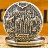 Classic Western Riding Cowboy Horse Quartz Pocket Watch Retro Men's Women's Necklace Pendant Gift
