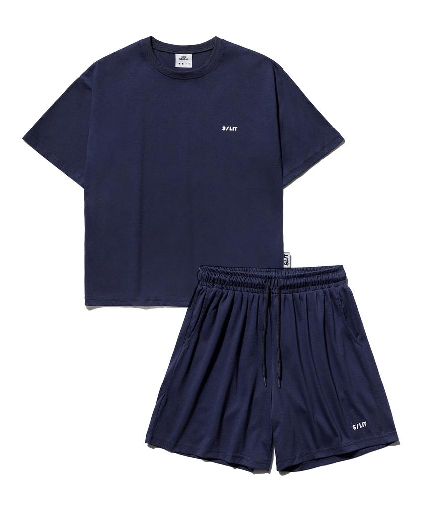 Eseulisseutyudio Basic Logo Oversized Short Sleeve And Shorts Set