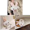Cartoon Rosy Bunny Plush Shoulder Bag With Zipper Closure For Leisure Outings