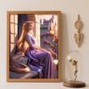Diamond Painting 5D Round Diamond Full of Diamonds Diy Handmade Stickers, Home Decoration Paintings  Rapunzel and Castle