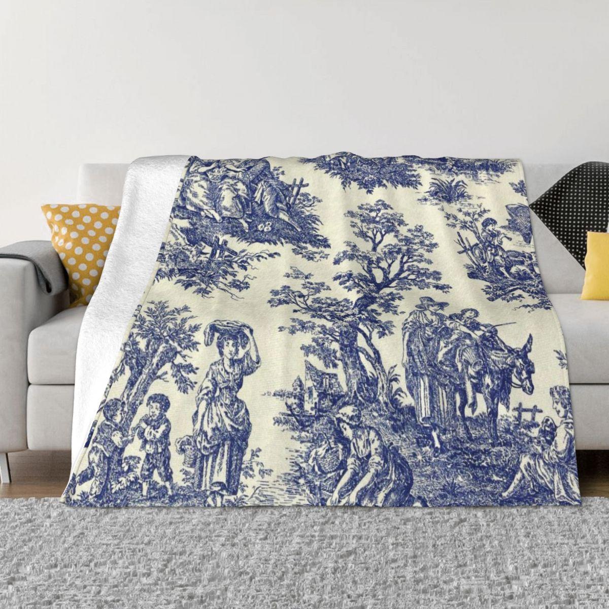 

Черно-белое одеяло Toile De Jouy, мягкое флисовое теплое фланелевое покрывало с французскими мотивами, цветочное покрывало для дивана, офиса, кровати, подарочное одеяло 70x100cm-XS