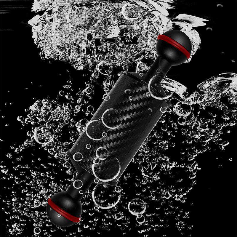 2 x D40mm Carbon Fiber Underwater Float Arm for Diving Tray Housing Video Light/Strobe Buoyancy Floating Ball Mounting (2 PCS)