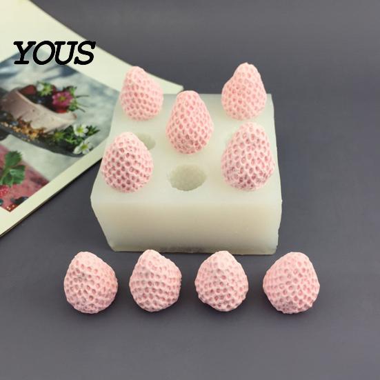 Easy Release Jelly Molds Strawberry Shaped Silicone Mold, DIY Mousse Cake Ice Cream for Chocolate Maker, Baking Resin Candle Soap Making Craft