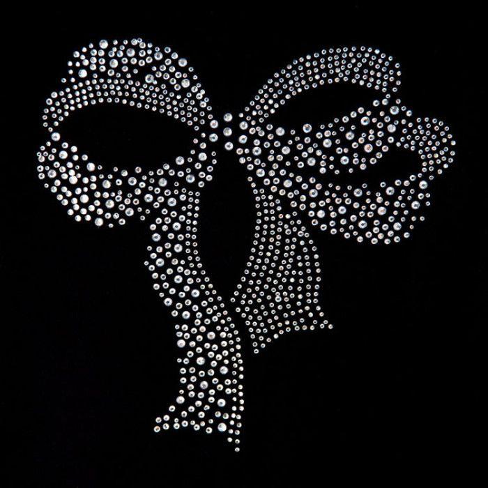 Transfert thermocollant clou et strass Noeud 18x20cm