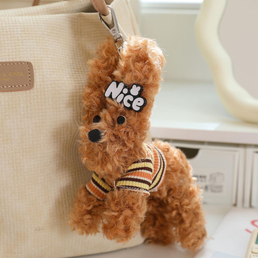 Super Cute Mini West Highland White Terrier Plush Toys Fluffy Puppy Pendants Lovely Keychain Bags Decor Funny Car Interior