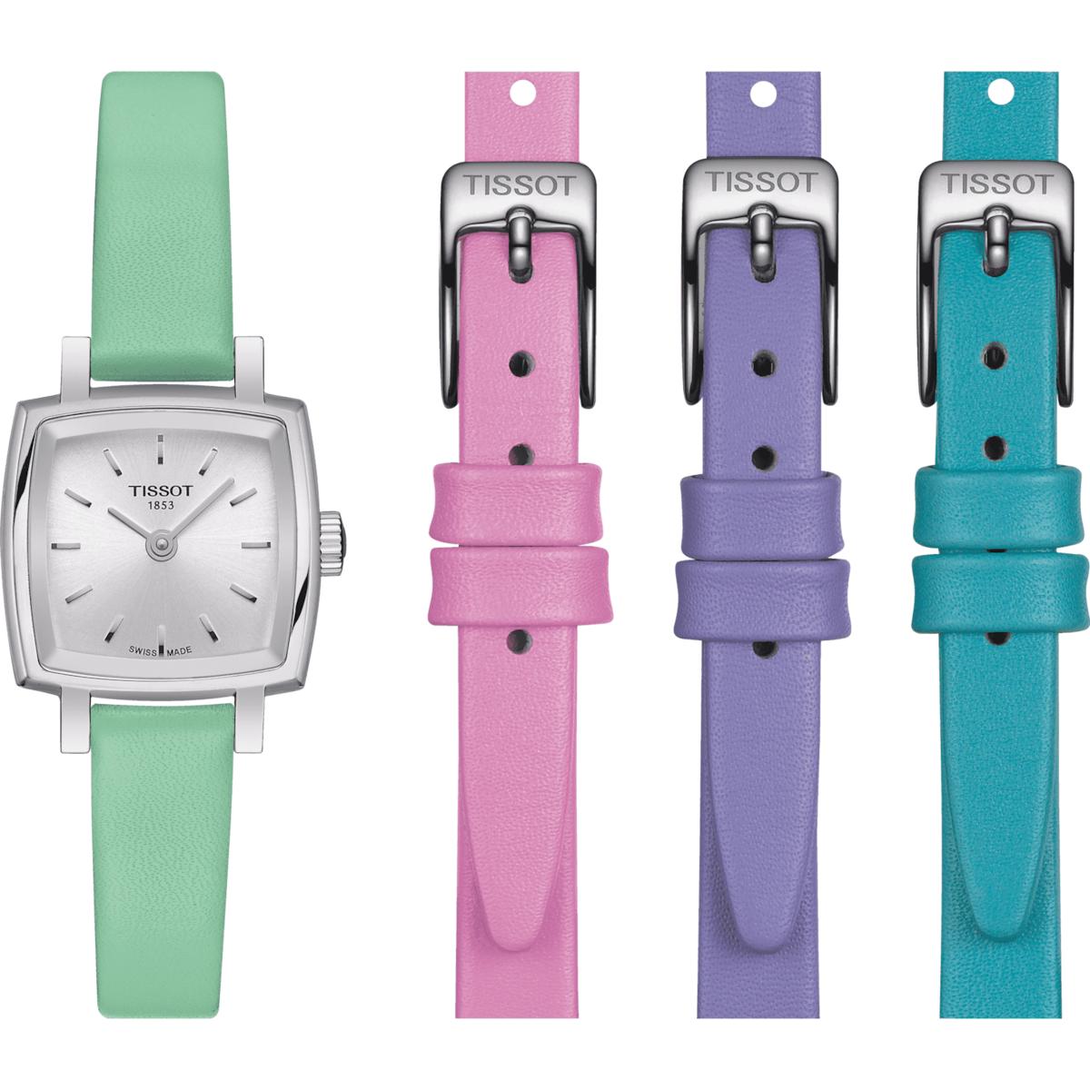 

TISSOT LOVELY SUMMER SET Женские кварцевые часы 20 мм Серебристый циферблат Корпус из нержавеющей стали Кожаный ремешок T058.109.16.031.01 Silver Dial