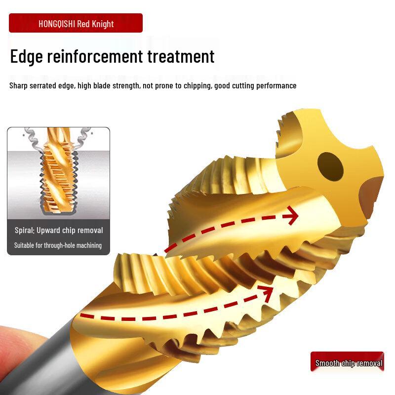 Red Knight Titanium Coated Spiral Machine Tap
