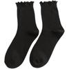 Summer Thin Casual Cute Trendy Ruffle Edge Cotton Socks, Mid-calf Socks for Women