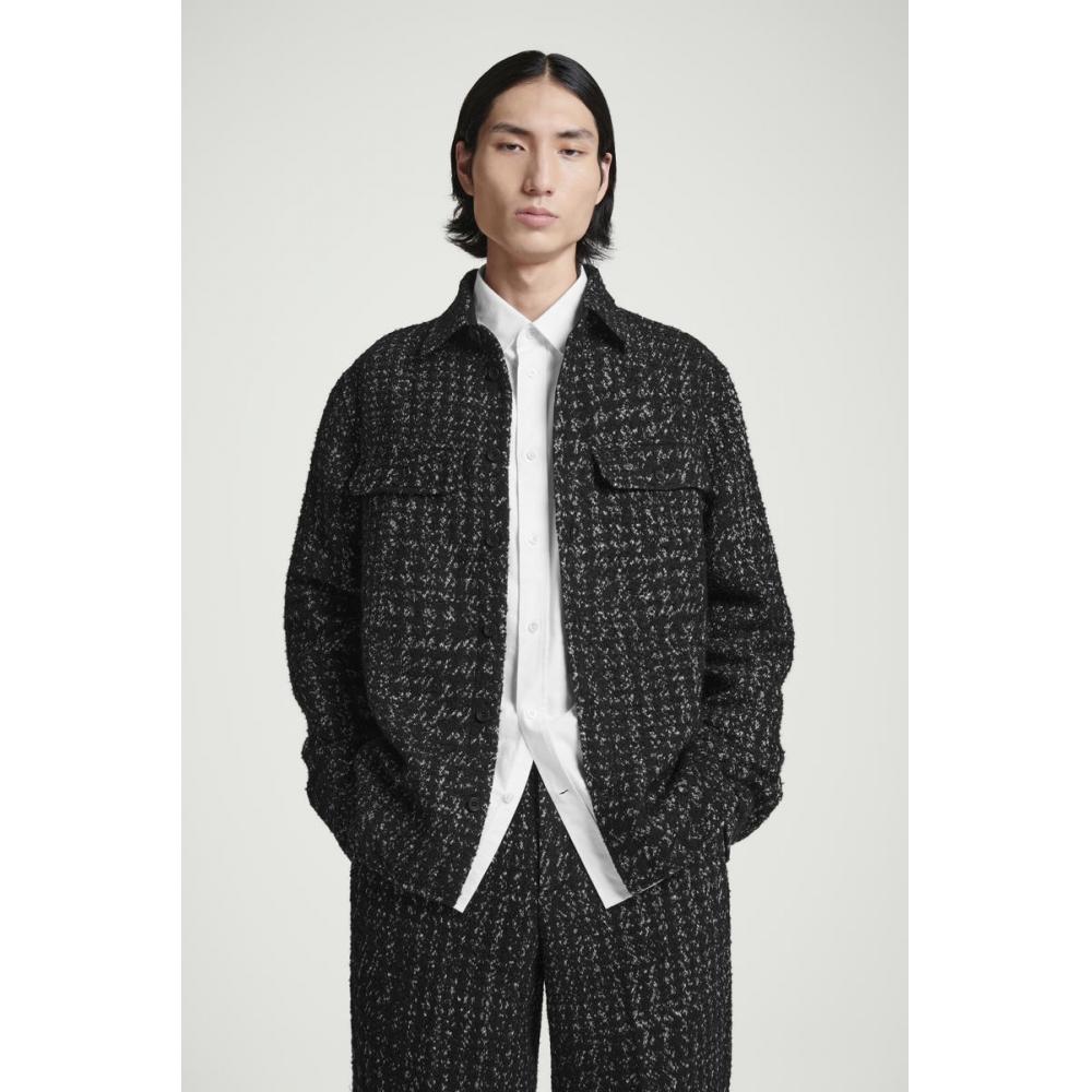 

Cos Japan Футболка из букла с узором «гусиная лапка» BLACK HOUNDSTOOTH/L