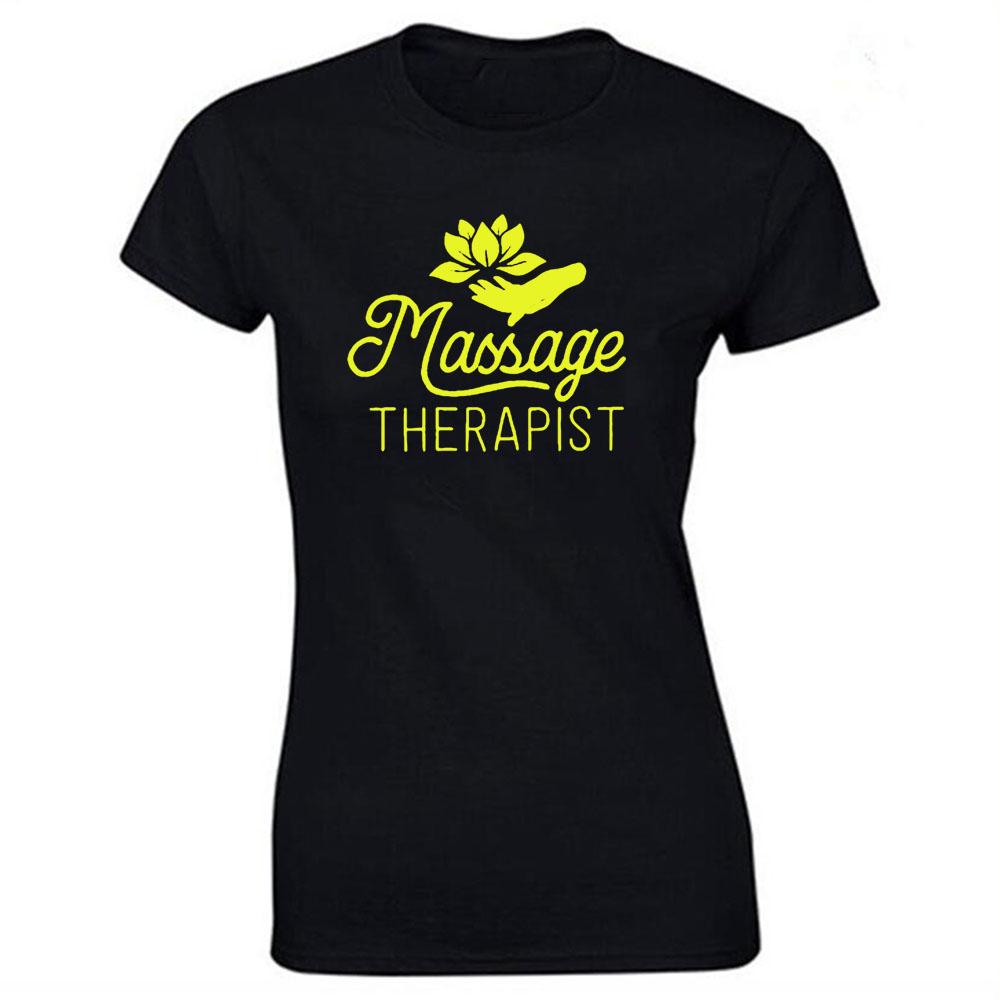 Massage Therapist Print Cotton Casual Tshirt Women Funny T Shirt for Lady Streetwear Regular Top Tee