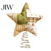 Holiday Home Decor Christmas Star Tree Topper, Patchwork Plush Stuffed Xmas Retro Pastoral Ornament for Winter Party Soft Topper