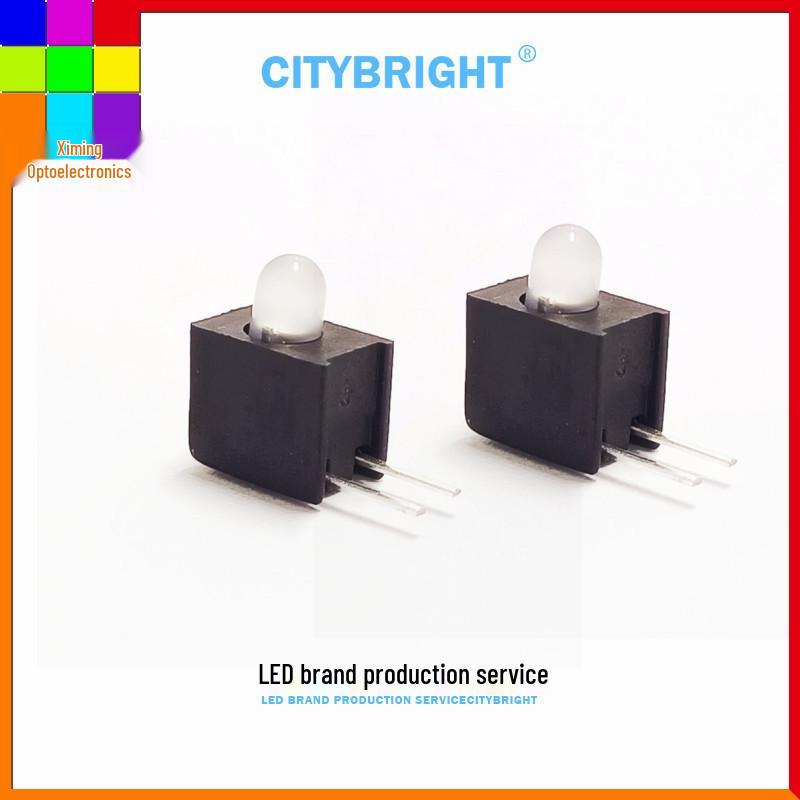 3mm Frosted White LED Bead with Centered Single-Hole Standoff Base