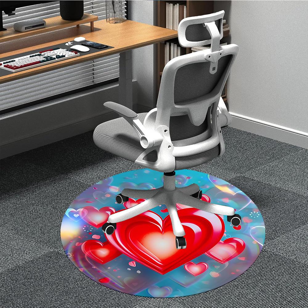 

1pc Heart Print Chair Carpet for Office Non-Slip, Rug for Office, Room, Good Gift for Family or Friends, yy251226166 80cm by 80cm