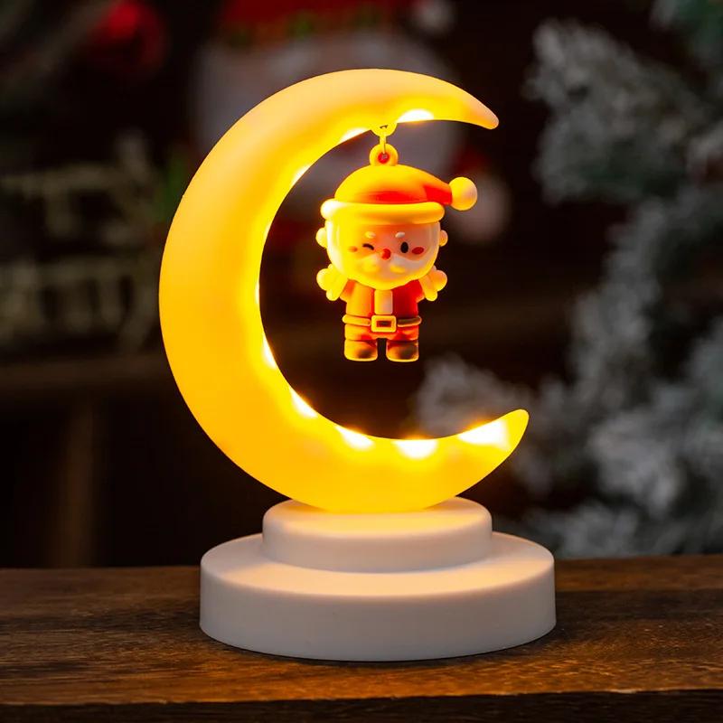 Kindergarten Christmas Gifts,Showcase and Desktop Ornaments, Santa Claus Gift,Moon Night Light