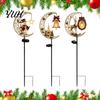 Warm Amber Garden Lamps Solar Christmas Crescent Light, Moon Snowman Stake Waterproof Gift for Gardening Enthusiasts LED Pathway Lamp Outdoor