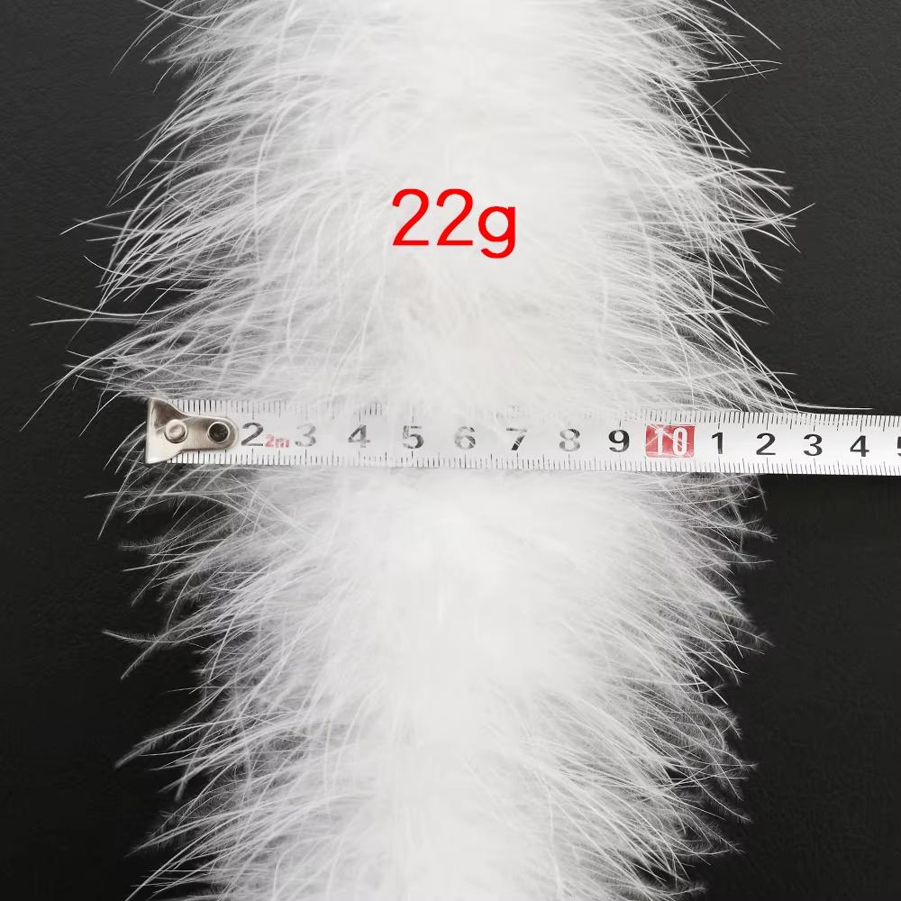

2Yards Natural White Fluffy Marabou Turkey Feathers Boa DIY Christmas Tree Plumas Wedding Dress Decoration Plumes Boa for Crafts