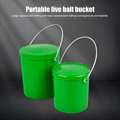 Fishing Bait Bucket Breathable Worm Lures Container Plastic Fishing Bait Holder Portable Handle Storage Tool Fishing Gear
