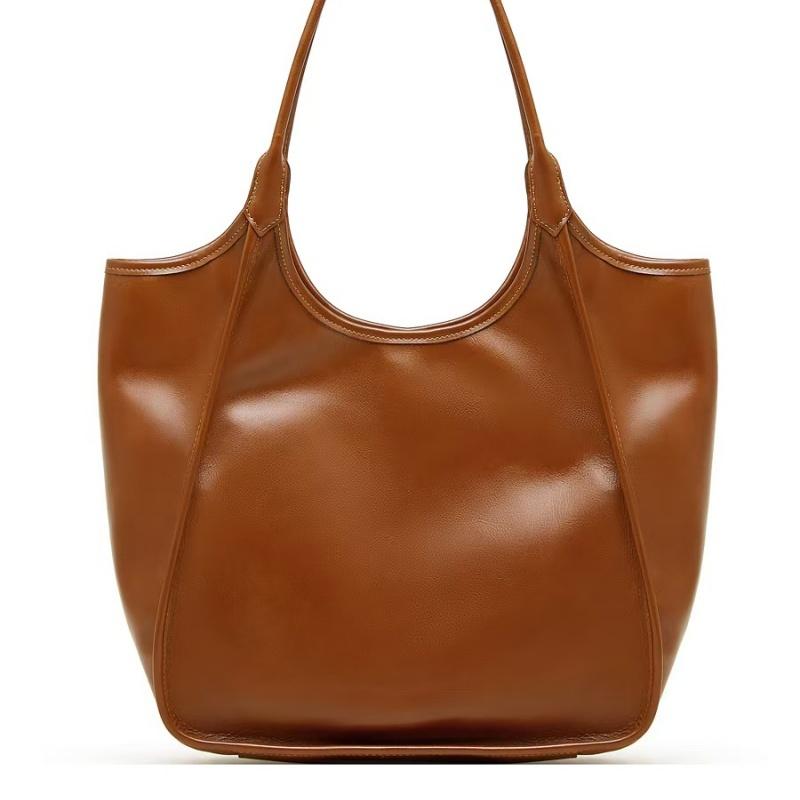New Top Layer Cowhide Women's Shoulder Bag High Texture Leather Armpit Bag Large Capacity Commuting Shopping Bag 0 sold