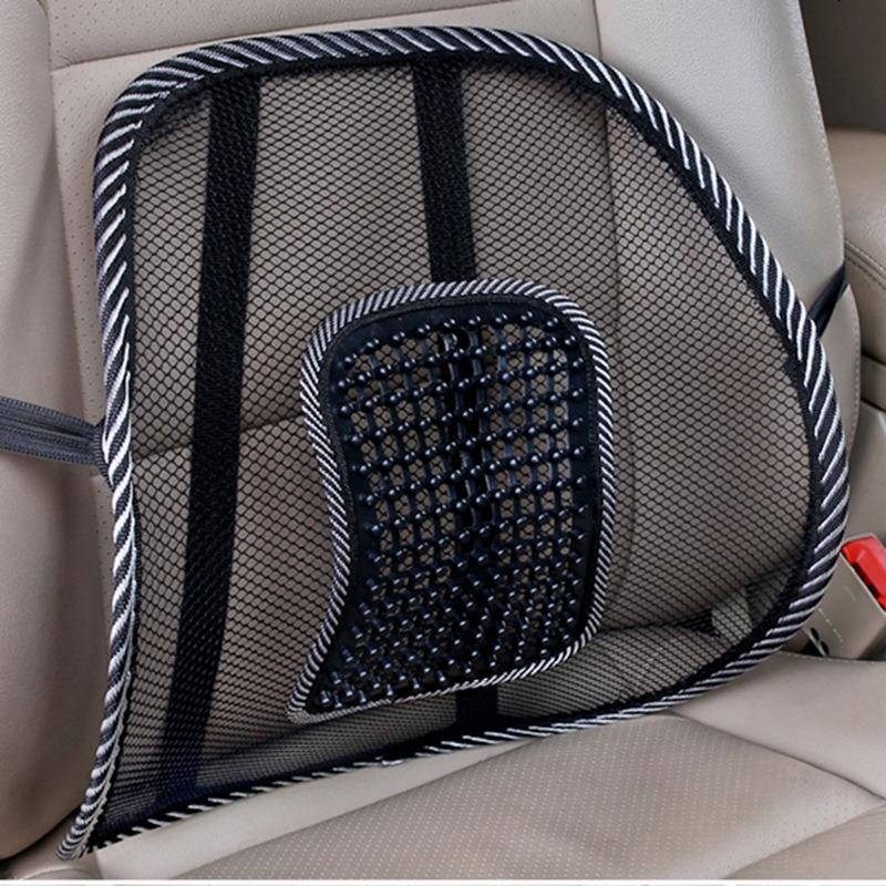 1PC Car Summer Breathable Ice Silk Waist Rest Office Seat Waist Cushion Massage Mesh Backrest Car Interior Supplies
