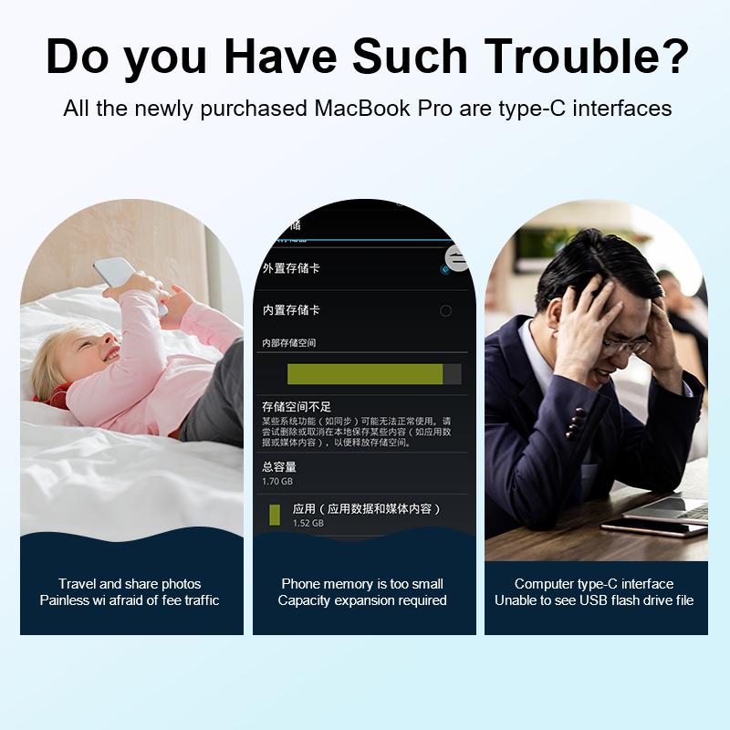 NNBILI 1-3PCS USB 3.0 Type-C OTG Adapter Type C USB C Male To USB Female Converter For Macbook Xiaomi Samsung S21 OTG Connector