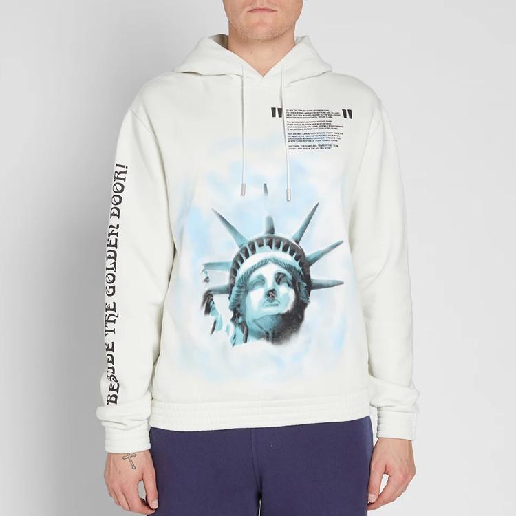 OFF WHITE Baumwoll-Kapuzenpullover mit Liberty-Print OMBB034E181920150299