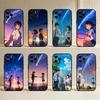 Anima Film Y-Dein Name Paar Handyhülle Für iPhone17,16,15,14,13,12 Plus,Max Weiches Silikon Schwarze Hülle