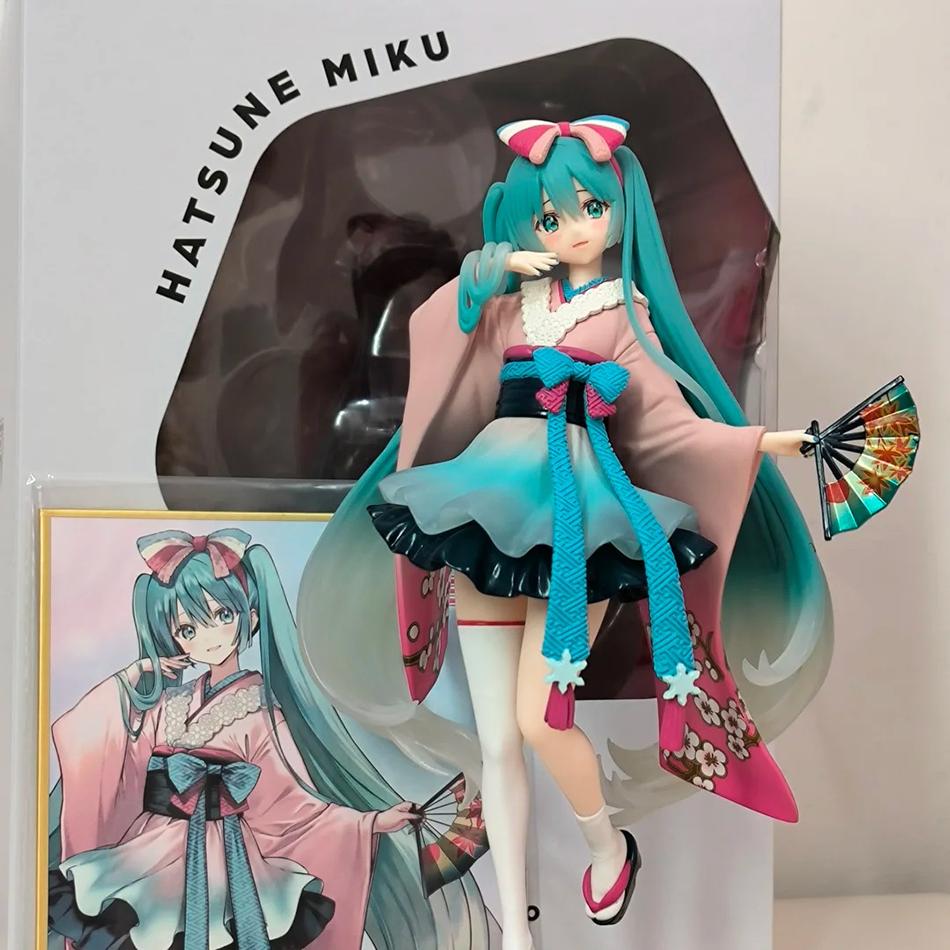 Hot 18CM Anime Hatsune Miku Neo Tokyo Series Kimono Figure Anime Peripheral Collectible Models Decorations Children Kawaii Gift