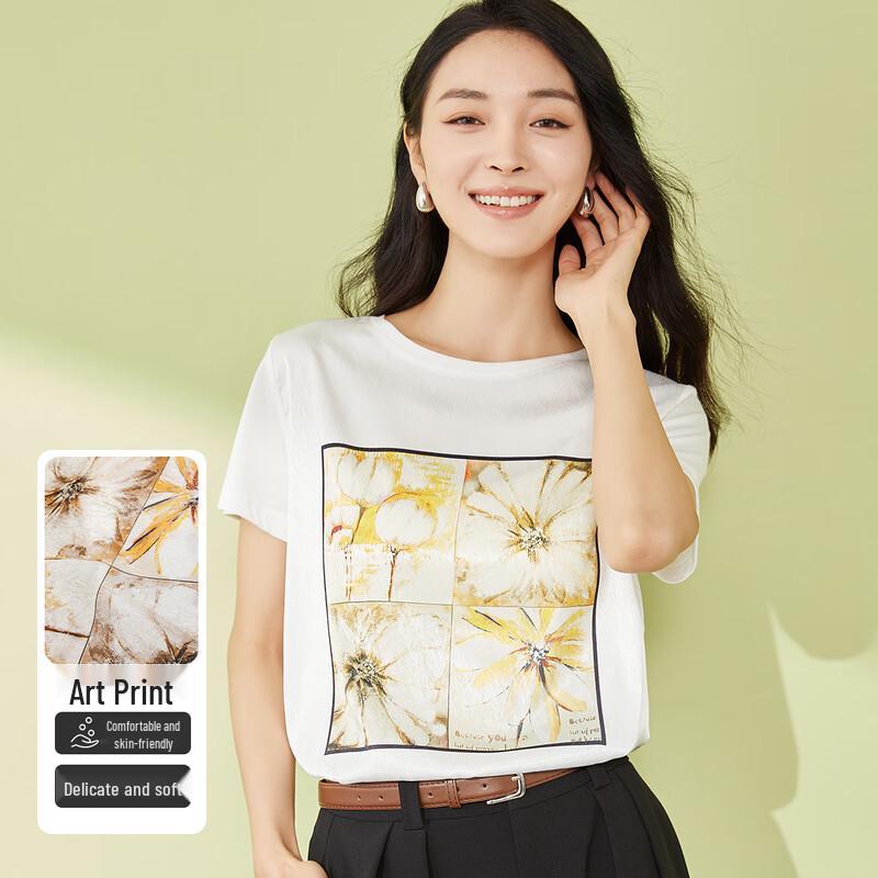 

Tatu Women s Embossed Floral Print T-Shirt XL