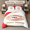 Custom Bedding Set PSV Eindhoven FC Pattern, Print Name Text 1 Duvet Cover plus 2 Pillowcases Home Textile