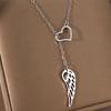 Stainless Steel Necklaces Elegant Heart feather pendant Clavicle Chain Fashion Exquisite Necklace For Women Jewelry Wedding Gift