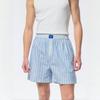 Contrast Color Design Pure Cotton Stripe Summer Men's Shorts Pajama Pants Home Pants Loose Thin Air Conditioning Pants Arro Pants