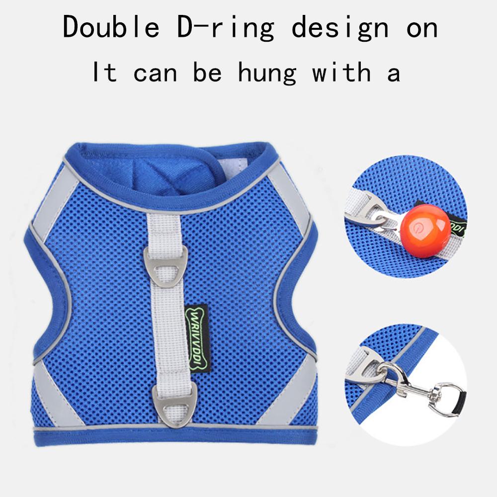 

New Pet Chest and Backband Breathable Mesh Chest and Backband Reflective Dog Rope Small Dog Pet Towing Rope M сірий колір
