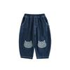 YO U Boys' Cat Applique Denim Jacket and Trouser Set