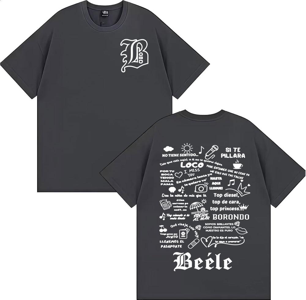 Rapper Beele Borondo Tour 2025 Bedrucktes T-Shirt Herren Damen Kleidung Baumwolle Kurzarm T-Shirt Harajuku Hip Hop Mode T-Shirt