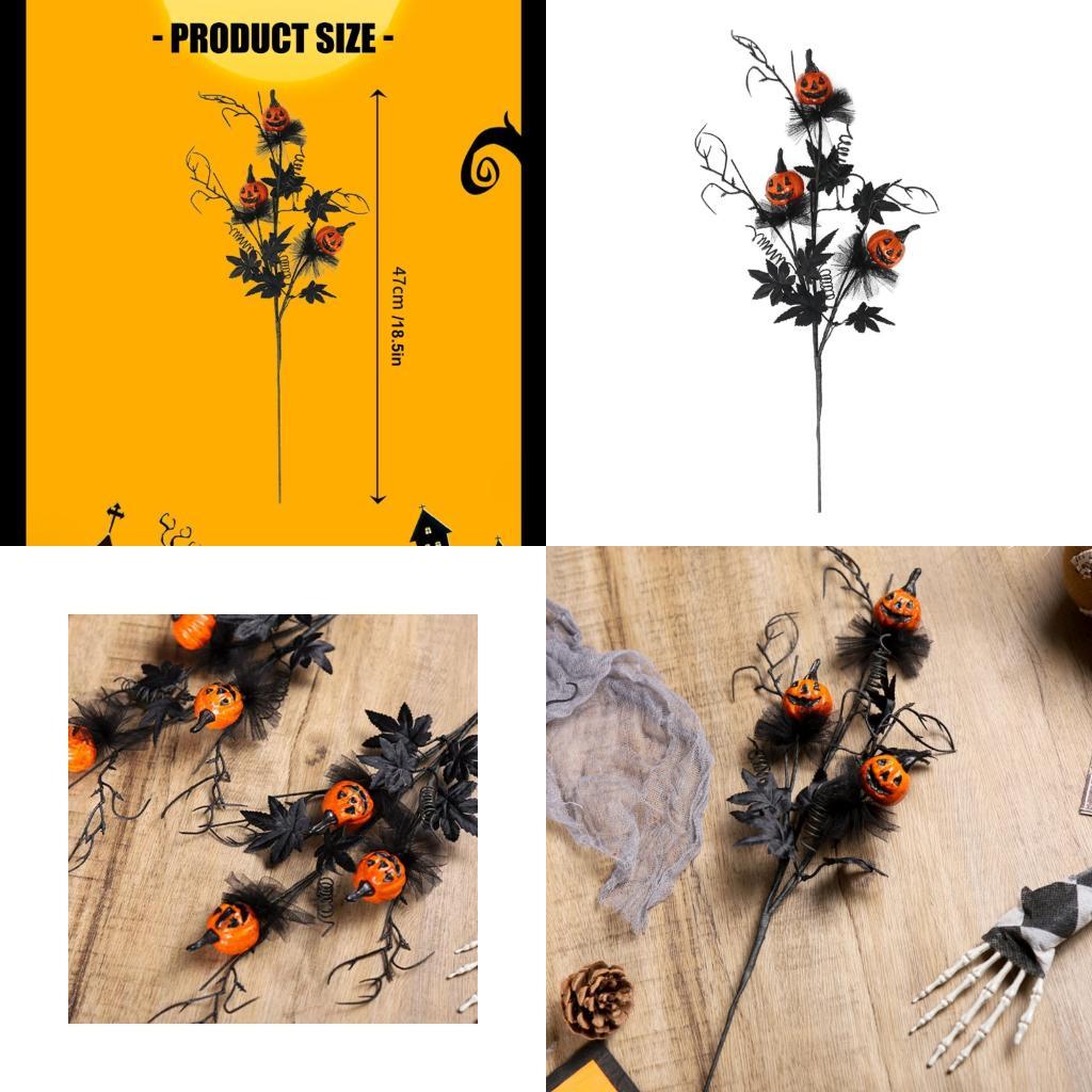 

Artificial Plant Stem with Realistic Pumpkin Halloween Bouquets for Halloween Flower Arrangement Home Party Decoration X3UC China Mainland