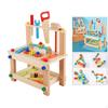 Wooden Tool Toy Pretend Building Set, Workshop for Toddlers, Assembling Montessori Toys