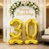 2pcs Gold Number Stand Foil Balloons with Base Globos 30th Birthday Party Wedding Decoration Kids Baby Shower Supplies