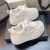Thick-soled heightening German training shoes, little white shoes, women's spring and summer 2025 new hollow breathable casual sports dad shoes