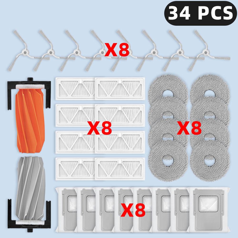 Compatible For ( DJI ROMO P / ROMO S / ROMO A ) Spare Parts Accessories Roller Side Brush HEPA Filter Mop Pad Dust Bag