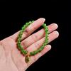 Genuine Natural Hetian Green Jasper Chinese Style Beaded Bracelet for Women with Gourd Charm Pendant